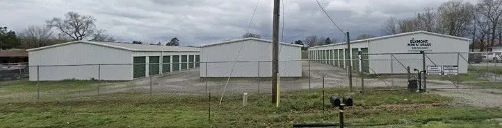 Road side view with gate around storage facility